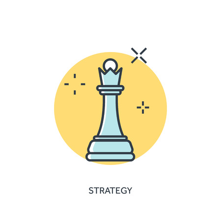 Flat chess lined figure. Strategy concept background.のイラスト素材
