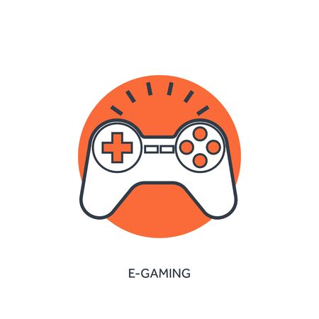 Flat lined  joystick icon.のイラスト素材