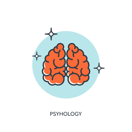 Vector illustration. Brains. Psyhologyのイラスト素材