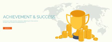 Vector illustration. Flat backgrounds set. New ideas and smart solutions. Business aims. Teamwork. Targeting.のイラスト素材