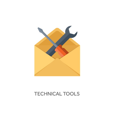 Vector illustration. Flat background with letter. Emailing concept background. Spam and sms writing.Lettering.のイラスト素材