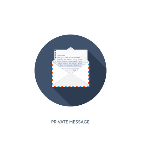 Vector illustration. Flat background with letter. Emailing concept background. Spam and sms writing.Lettering.のイラスト素材