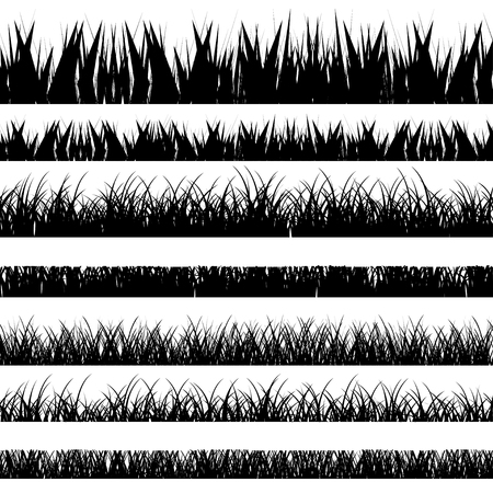Vector illustration. Set with realistica grass. Nature.のイラスト素材
