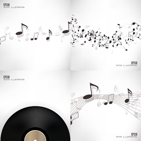 Abstract musical background with notes. Music, sound.のイラスト素材