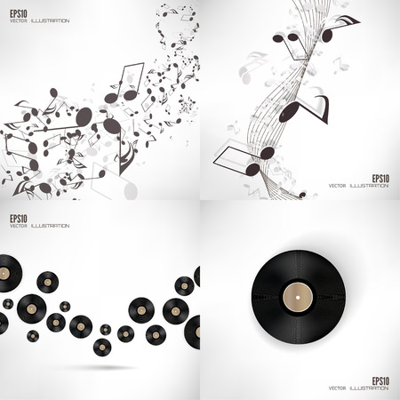 Abstract musical background with notes. Music, sound.のイラスト素材