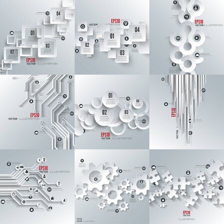 Set with infographics. Data and information visualization. Template.のイラスト素材
