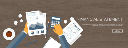 Vector illustration. Flat header. Online news. Newsletter, information. Business, market. Financial report.のイラスト素材