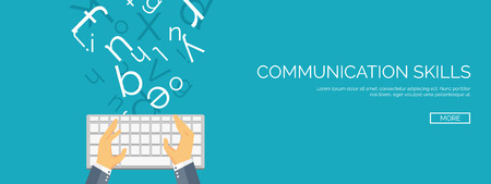 Vector illustration. Flat backgrounds set. Social media, chatting. Global communication. Laptop, computer, loudspeaker. Emailing. Web chat, internet messages. Sms.のイラスト素材