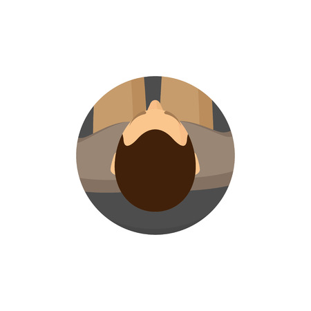 Business people flat icons. Avatar. Human face. Person. Workplaceのイラスト素材