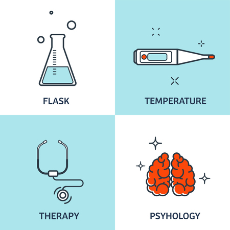 Vector illustration. Flat medical background. Health care,first aid, research,cardiology. Medicine,study. Chemical engineering,pharmacy. Outline, lined.のイラスト素材
