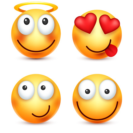 Funny cartoon character moods. Web icon. Vector illustration.のイラスト素材