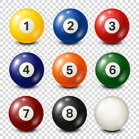 Billiard,pool balls collection. Snooker. Transparent background. Vector illustration. Billiard,pool balls collection. Snooker. Transparent background. Vector illustration.