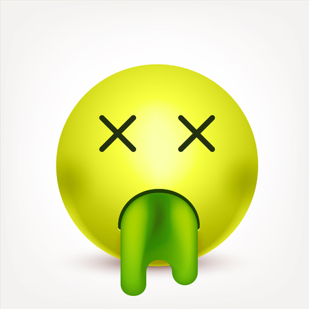 Smiley,emoticon. Yellow face with emotions. Facial expression. 3d realistic emoji. Sad,happy,angry faces.Funny cartoon character.Mood. Web icon. Vector illustration.のイラスト素材