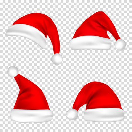 Christmas Santa Claus hats.のイラスト素材