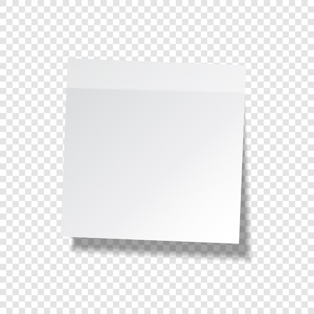 Sticky paper note with tape and shadow isolated on transparent background. Blank.のイラスト素材