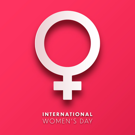 Women's day background with text. March 8 international holiday. Paper greeting card with number and date. Vector illustrationのイラスト素材