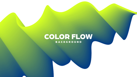 Abstract trendy geometric background with liquid gradient. Colorful dynamic curve wave. Modern motion banner. Vector illustrationのイラスト素材