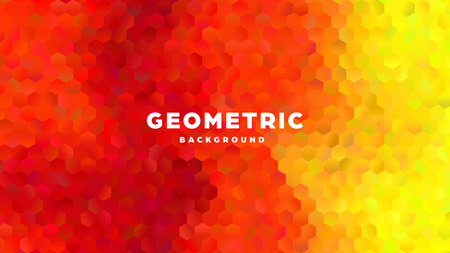 Hexagonal polygonal abstract background. Colorful triangle gradient design. Low poly hexagon shape banner. Vector illustrationのイラスト素材