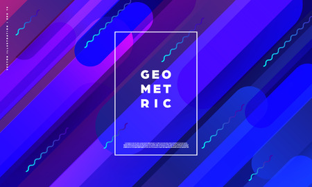 Modern abstract background with geometric shapes and lines. Colorful trendy minimal A4 template cover with acid colors and halftone gradient. EPS 10 vector illustrationのイラスト素材