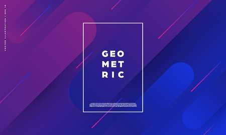 Modern abstract background with geometric shapes and lines. Colorful trendy minimal A4 template cover with acid colors and halftone gradient. EPS 10 vector illustrationのイラスト素材