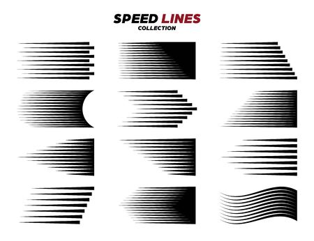 Black comic speed motion line. Vector collection.のイラスト素材