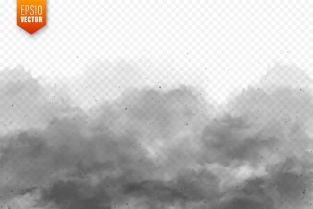 Realistic dust clouds. Sand storm. Polluted dirty air, smog. Vector illustrationのイラスト素材