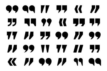 Quotation marks vector collection. Quotes icon. Speech mark symbol.のイラスト素材