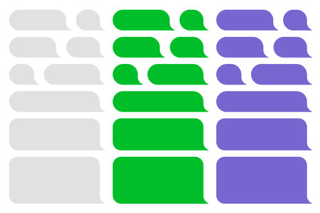 Blank vector message bubbles. Chat or messenger speech bubble. SMS text frame. Short message...