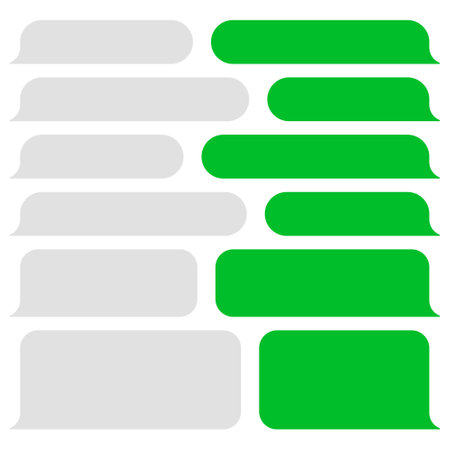 Blank vector message bubbles. Chat or messenger speech bubble. SMS text frame. Short message sending.のイラスト素材