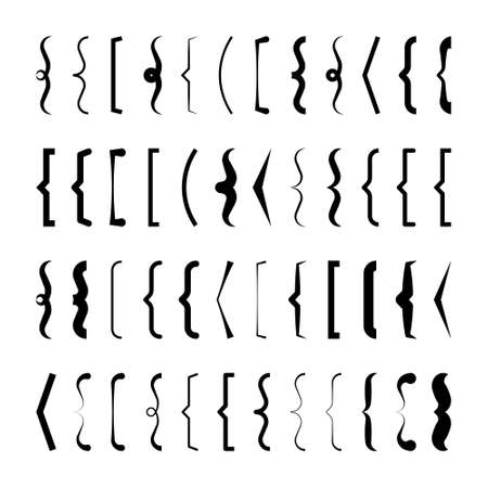 Text brackets collection, black quotation box. Curly, square and corner parentheses. Vintage typographical symbol, calligraphic quote frame. Doodle, lettering element. Vector illustration.のイラスト素材