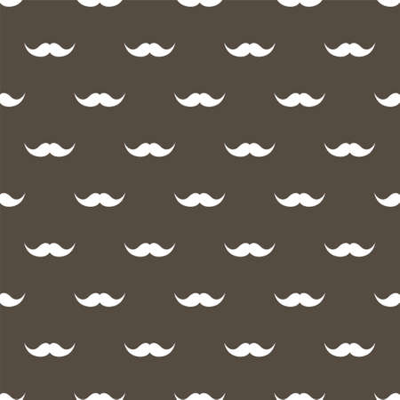 Seamless pattern with mustache silhouette. Vintage, retro background with mustaches. Facial hair, hipster beard. Vector illustrationのイラスト素材