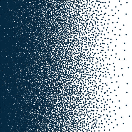 Stipple pattern, dotted geometric background. Stippling, dotwork drawing, shading using dots. Pixel disintegration, random halftone effect. White noise grainy texture. Vector illustrationのイラスト素材