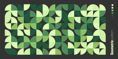 Geometric trendy pattern, Bauhaus style. Modern colorful background with simple elements. Retro texture with basic geometric shapes. Print design, minimalist poster cover. Vector illustrationのイラスト素材