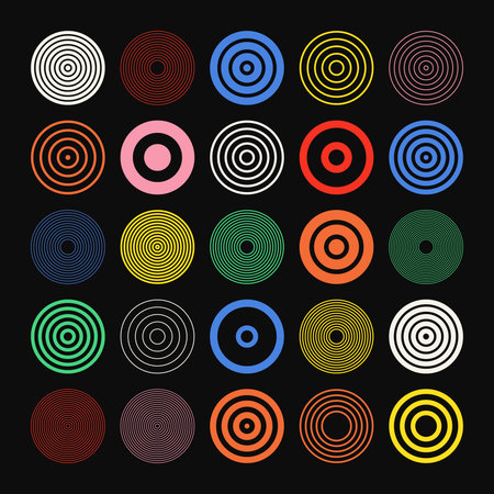 Brutalist geometric shapes, colorful symbols. Simple primitive elements and forms. Bauhaus retro...