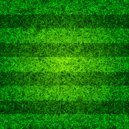 Soccer playing field with green grass. Football pitch background with stripes. Sports ground, stadium with fake or natural grass. Vector illustrationのイラスト素材