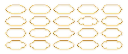 Islamic frames, oriental style objects. Arabic shapes, windows and arches. Traditional ornamental banner, frame. Muslim holidays, Ramadan Kareem. Modern eastern architecture. Vector illustrationのイラスト素材