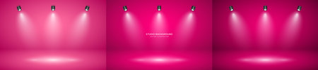 Empty studio abstract background, soft spotlight effect, smooth gradient and subtle stage lighting. Perfect for product showcases, presentations, branding, elegant display setup. Vector illustrationのイラスト素材