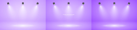 Empty studio abstract background, soft spotlight effect, smooth gradient and subtle stage lighting. Perfect for product showcases, presentations, branding, elegant display setup. Vector illustrationのイラスト素材