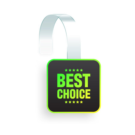 Colorful neon supermarket promotional wobbler. Realistic wobbler template for shelf advertising. Sale or discount label with ad text. Special offer price tag. Vector illustrationのイラスト素材