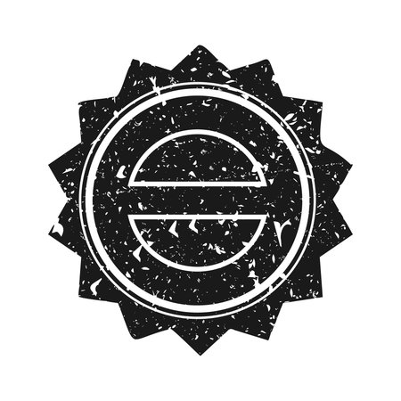 Post stamp, label or badge. Grunge imprint and postmark. Brown vintage circle postcard watermark. Used envelope design element. Vector illustrationのイラスト素材