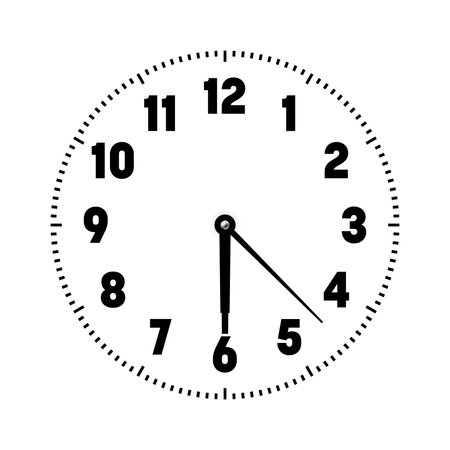 Mechanical clock face with arabic numerals, bezel. Watch dial with minute, hour marks and numbers....
