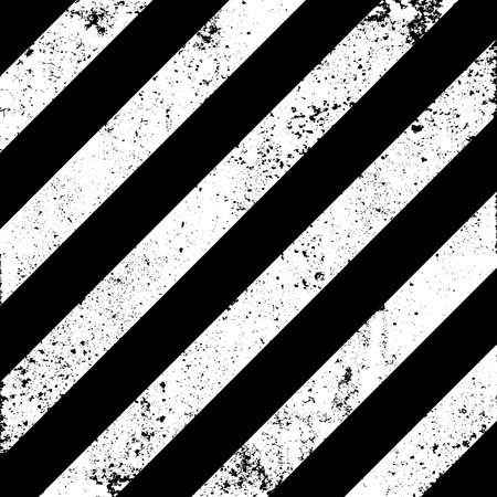 Warning sign with black diagonal lines. Attention, danger or caution symbol. Construction site signage, road safety notice, hazard banner, security alert shield. Vector illustrationのイラスト素材