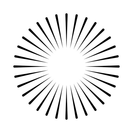 Vintage sunburst, sunset beams. Boho style, modern minimalist bohemian design. Hand drawn bursting sun, light rays. Logotype or lettering design element in retro style. Vector illustrationのイラスト素材