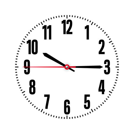 Mechanical clock face with arabic numerals, bezel. Watch dial with minute, hour marks and numbers....
