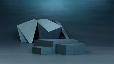 3d podium renders display background for showcasing products like cosmetics, perfumes and luxury products - 3d rendering illustrationの写真素材