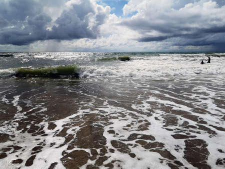 Atlantic beach on a low tide dayの写真素材