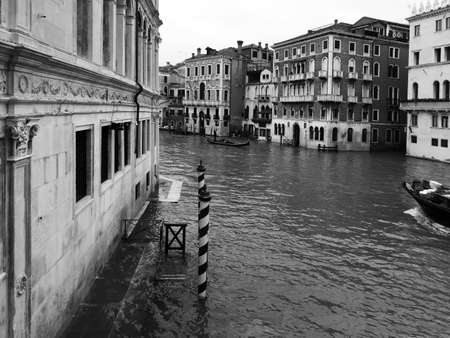 black and white view of Venice in autumnの写真素材