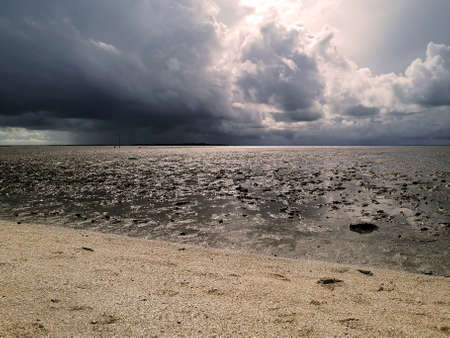 Low tide at Fouras, Charente maritime, Franceの写真素材