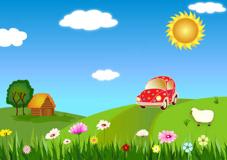 Trip to the country のイラスト素材