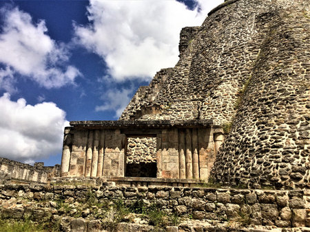 uxmal archeologic site, mexicoの写真素材